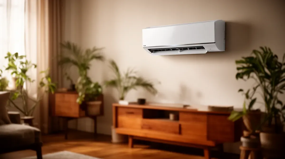 Climatiseur mural Toshiba design dans un salon moderne