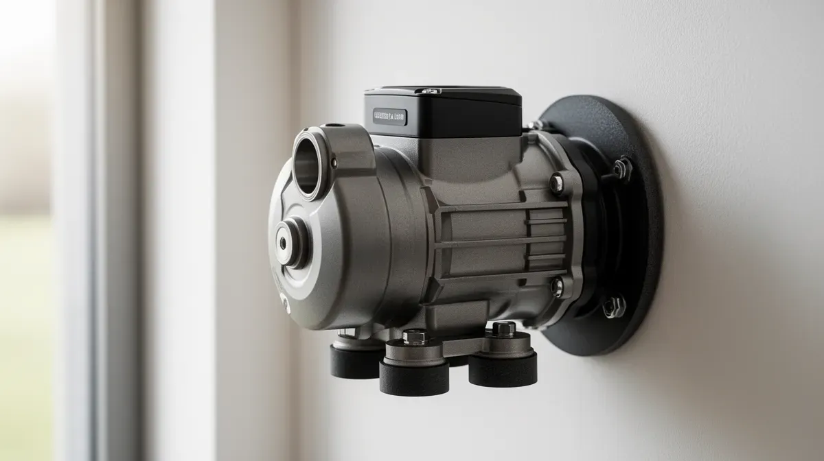 Installation d'une pompe de relevage avec supports antivibratiles sur un mur