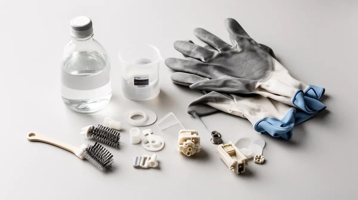 Kit d'entretien pour pompe de relevage comprenant vinaigre, brosse et pièces de rechange
