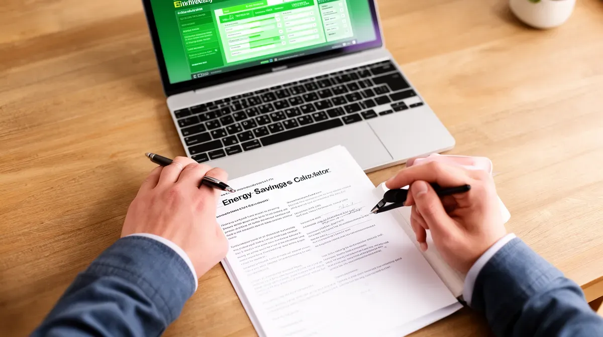 Signature d'un devis pour l'obtention de la prime énergie avec un ordinateur portable à proximité
