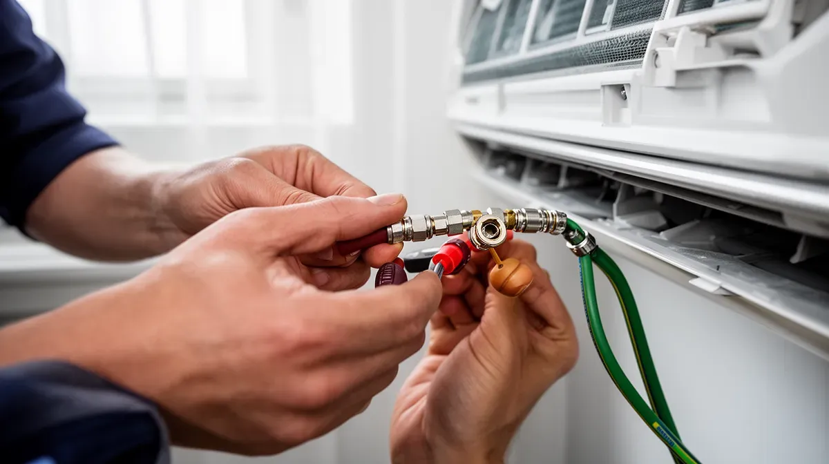 Installation d'une liaison frigorifique préchargée R32 avec raccords rapides