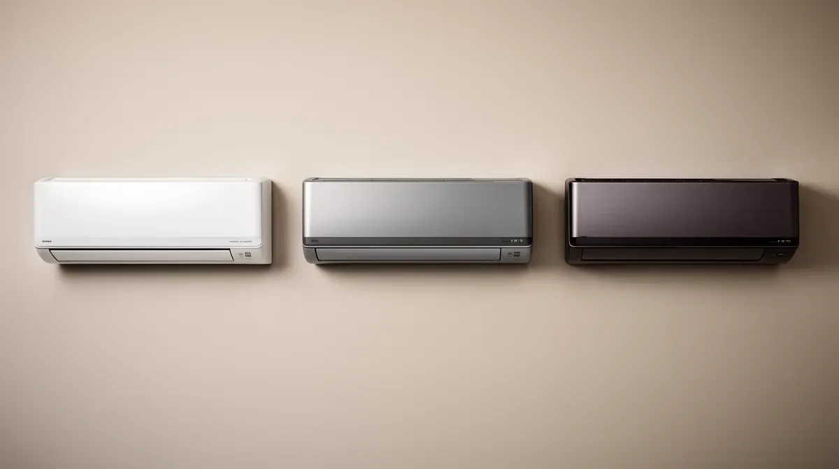 Trois modèles de climatiseurs muraux design comparés côte à côte