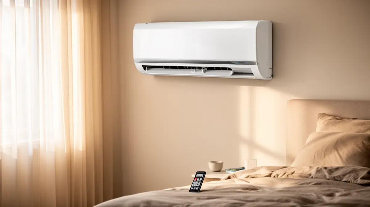 Unité intérieure de climatiseur Daikin installée dans une chambre à coucher