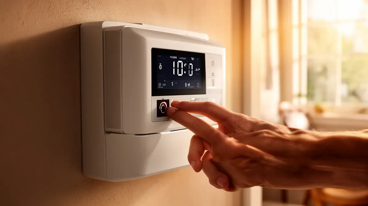 Réglage du thermostat d'une pompe à chaleur Daikin Altherma 3 sur le panneau de contrôle mural