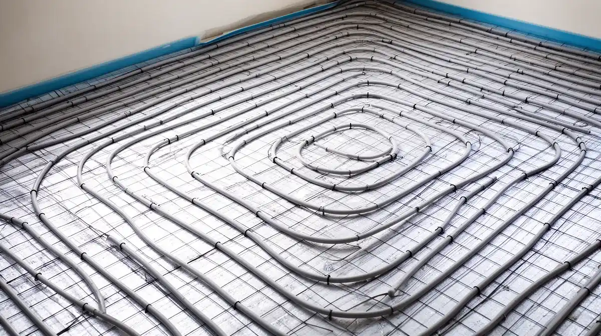 Installation d'un plancher chauffant hydraulique pour pompe à chaleur