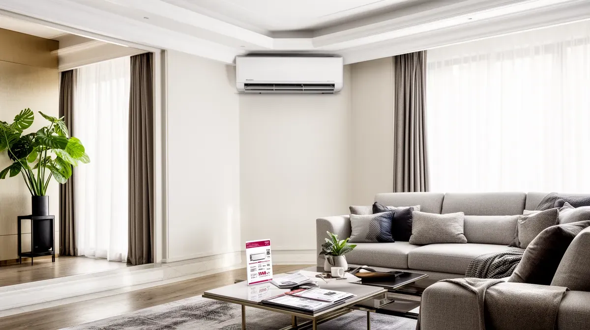 Climatisation Toshiba Haori installée dans un intérieur contemporain, illustrant son positionnement premium