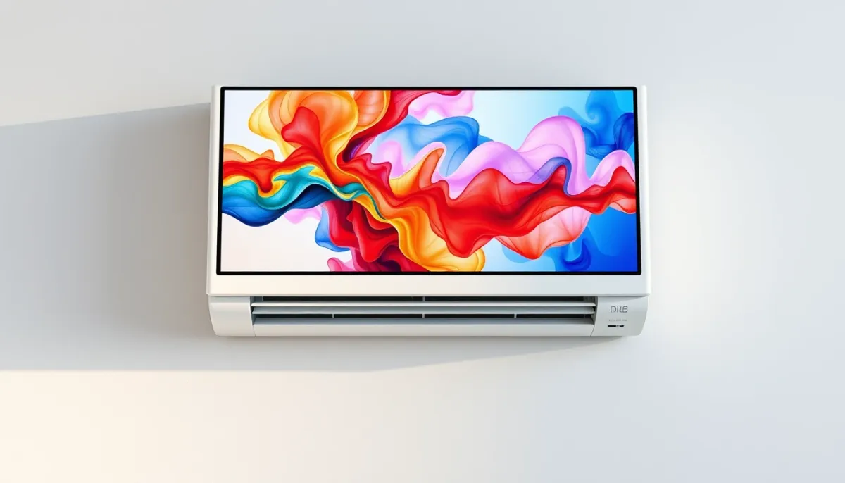 Unité intérieure du LG Artcool Gallery avec écran LCD 27 pouces affichant une œuvre d'art