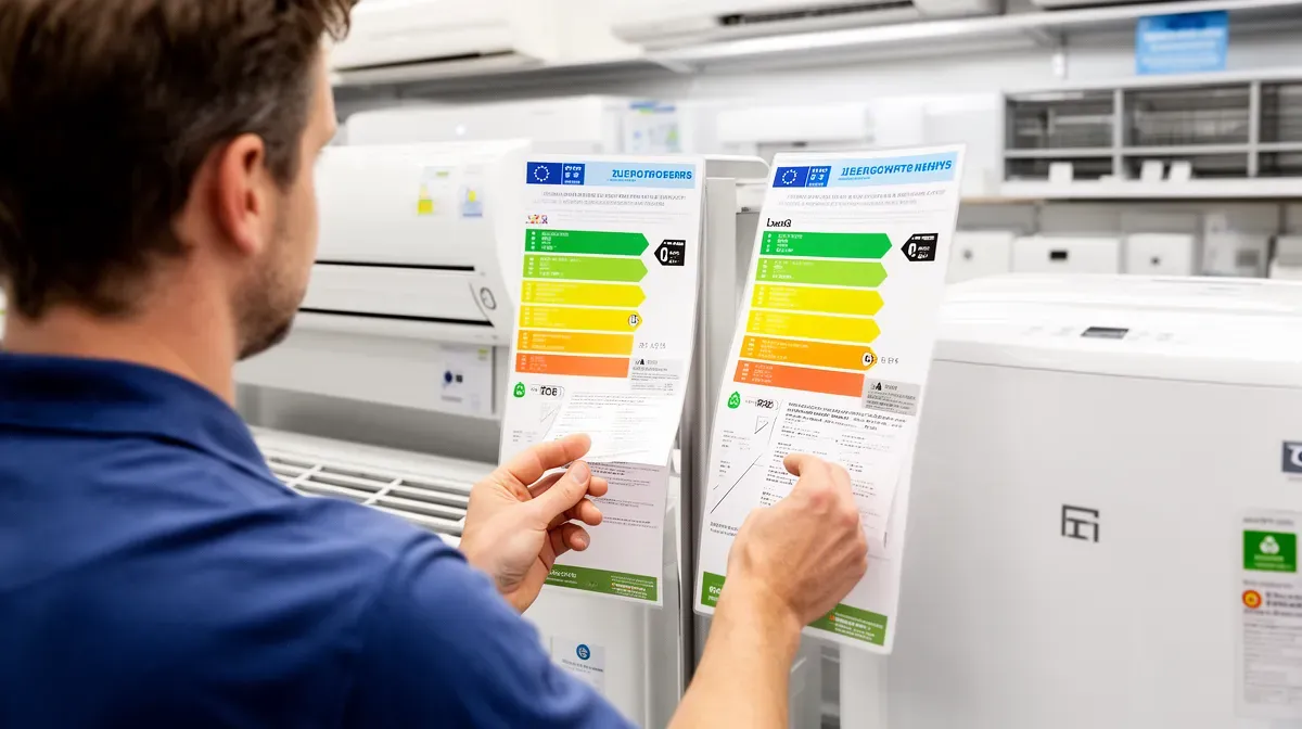 Comparaison des étiquettes énergétiques de deux climatiseurs