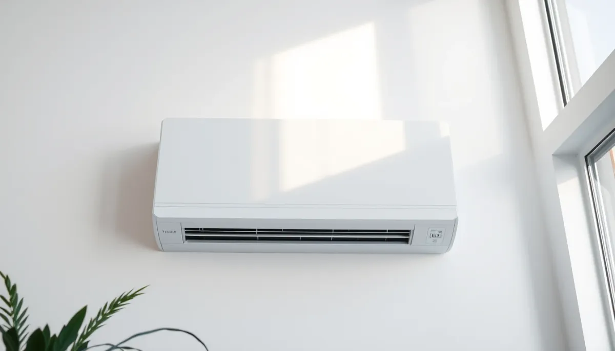 Unité intérieure d'un climatiseur split LG Dualcool fixée au mur