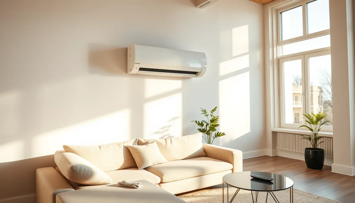 Système de climatisation multi-split Bosch Climate 5000 installé dans un salon moderne lumineux