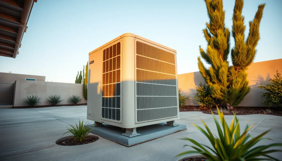 Unité extérieure de climatisation bien entretenue et dégagée, sans givre, pour éviter les problèmes de givrage
