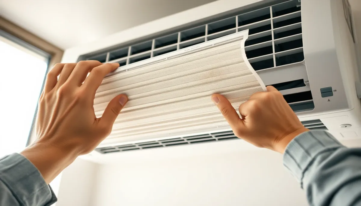 Nettoyage du filtre intérieur d'une climatisation réversible